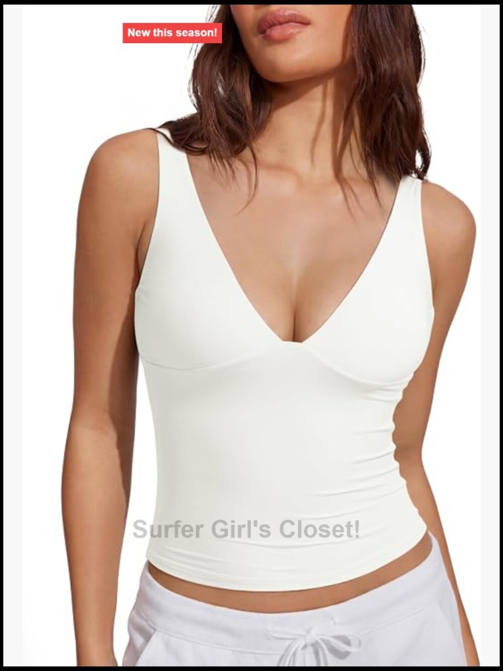 Women's Sexy Deep V Neck Sleeveless Tank Top Going Out Double Lined Basic